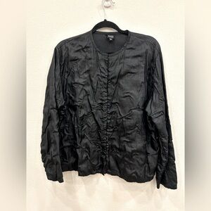 Eileen fisher MED silk tussah bartack jacket quite luxury office professional